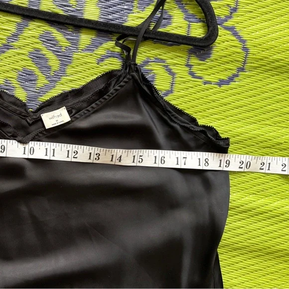 Aritzia Wilfred Only Slip Maxi Maxi Dress Size Medium Black Satin Bias Cut - Picture 10 of 11